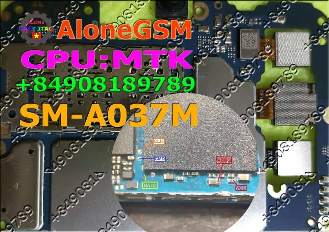 Samsung Galaxy A03s ISP EMMC PinOUT Test Point 51 OFF