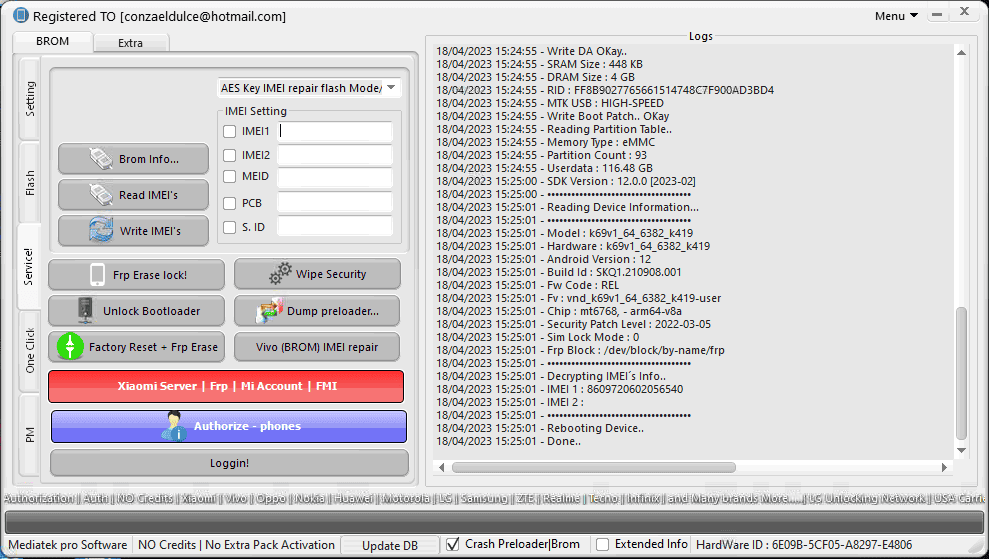 Dtpro repair imei honor x8