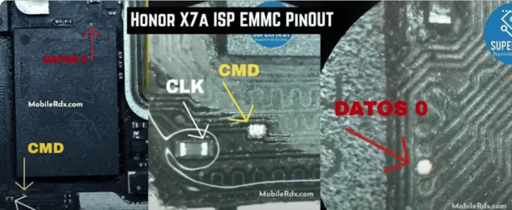 Honor x7a isp emmc pinout