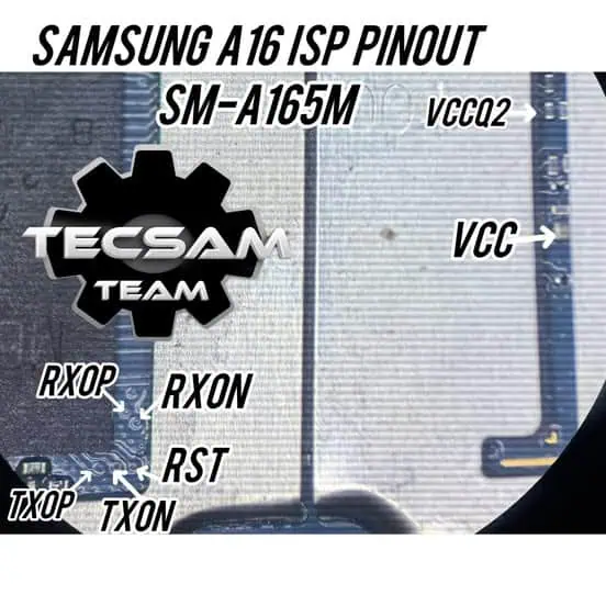 A16 SM A165M UFS ISP Pinout